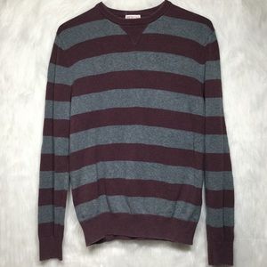 [Merona] Gray/Burgundy Striped Sweater